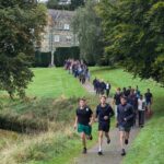 students on a run